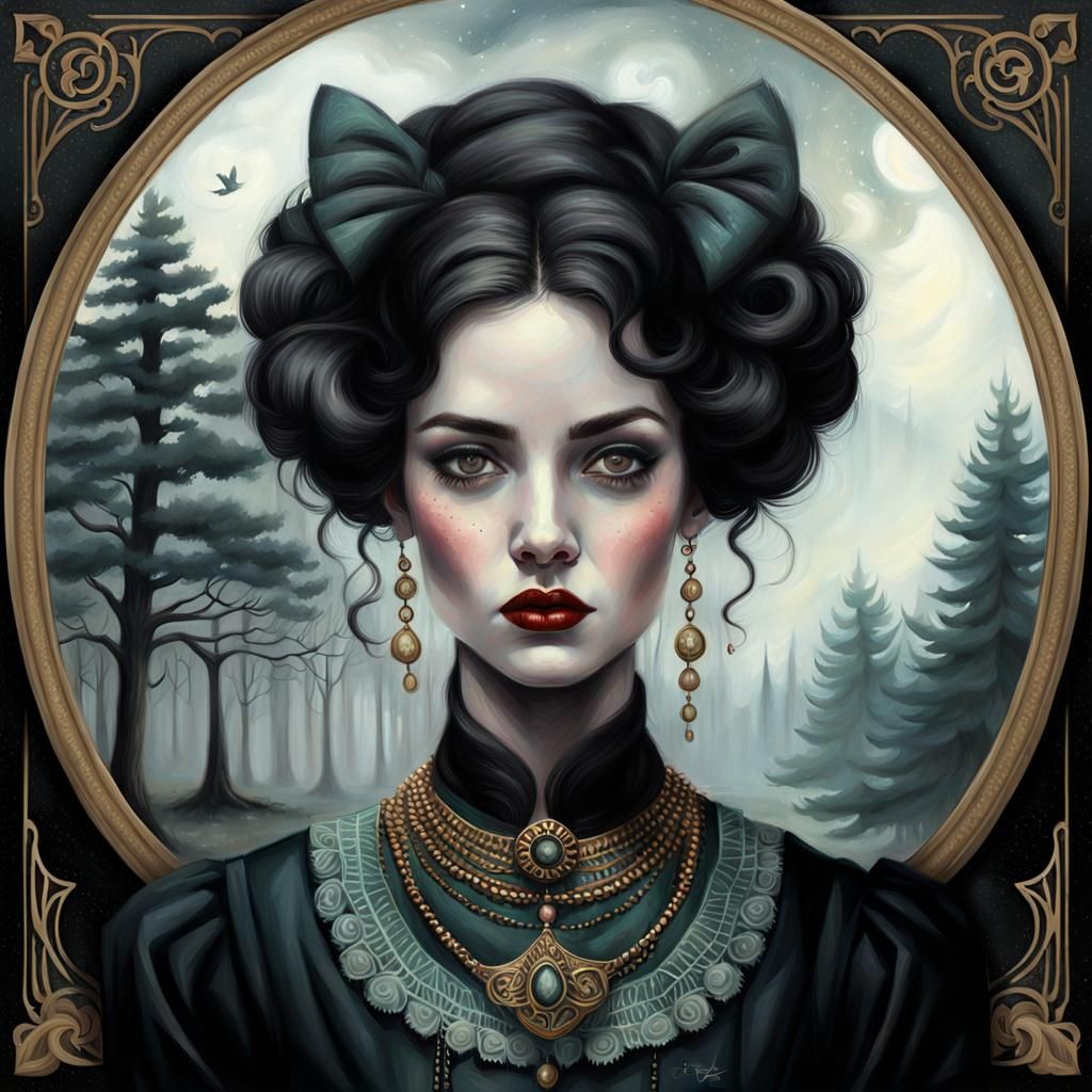 Woman portrait inspired by Tom Bagshaw