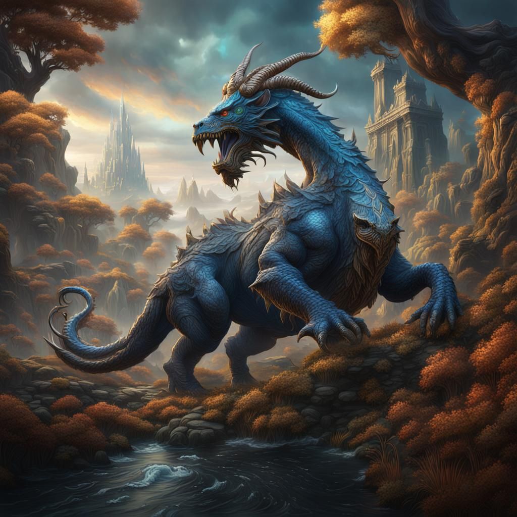 Fantastical Mythical Creatures in Detailed Matte Painting