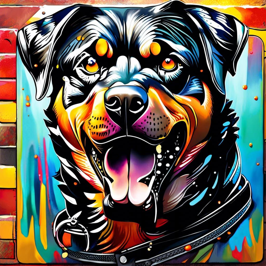 Hyperrealistic Rottweiler Security Sign Concept Art
