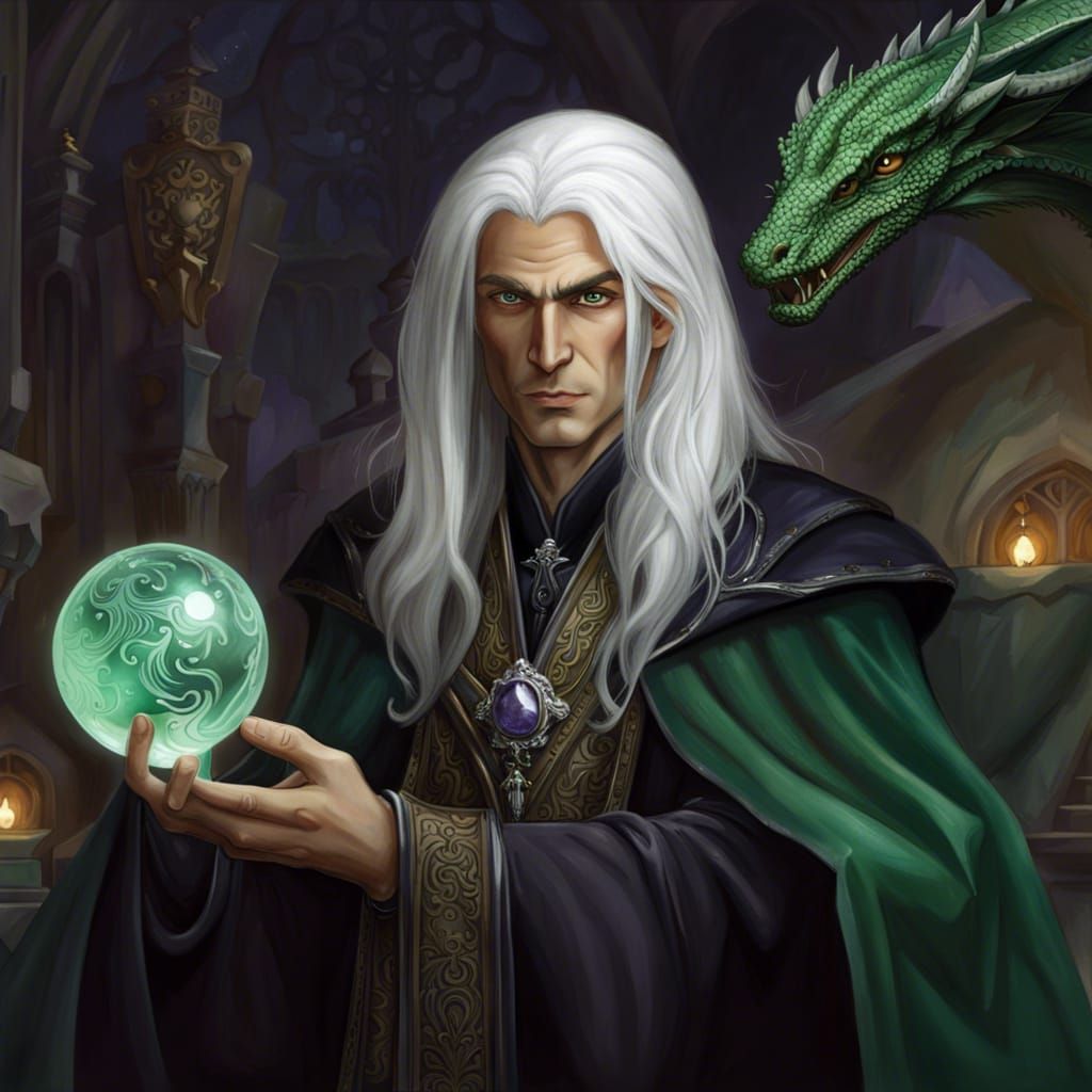Raistlin Majere: D&D Wizard in Fantasy Art Style
