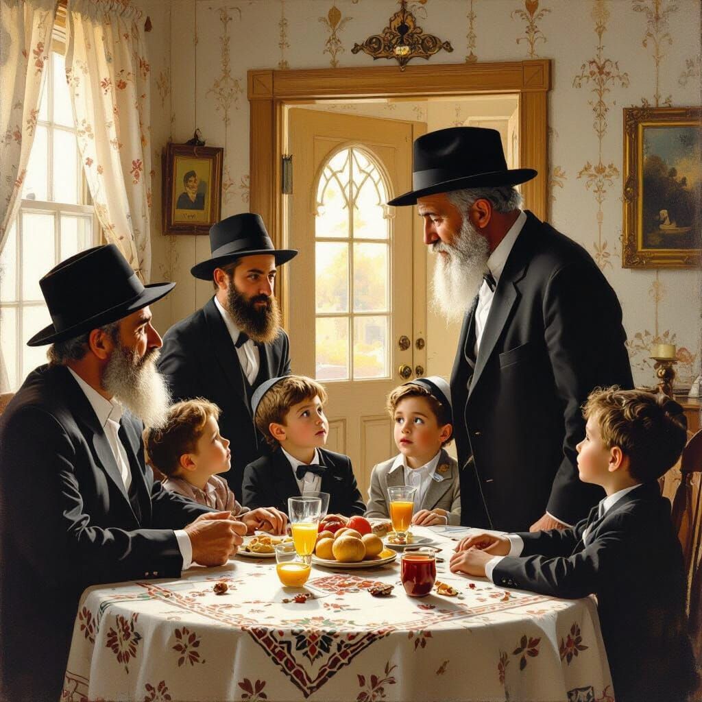 Emotional Gathering: Orthodox Family, Rockwell Style