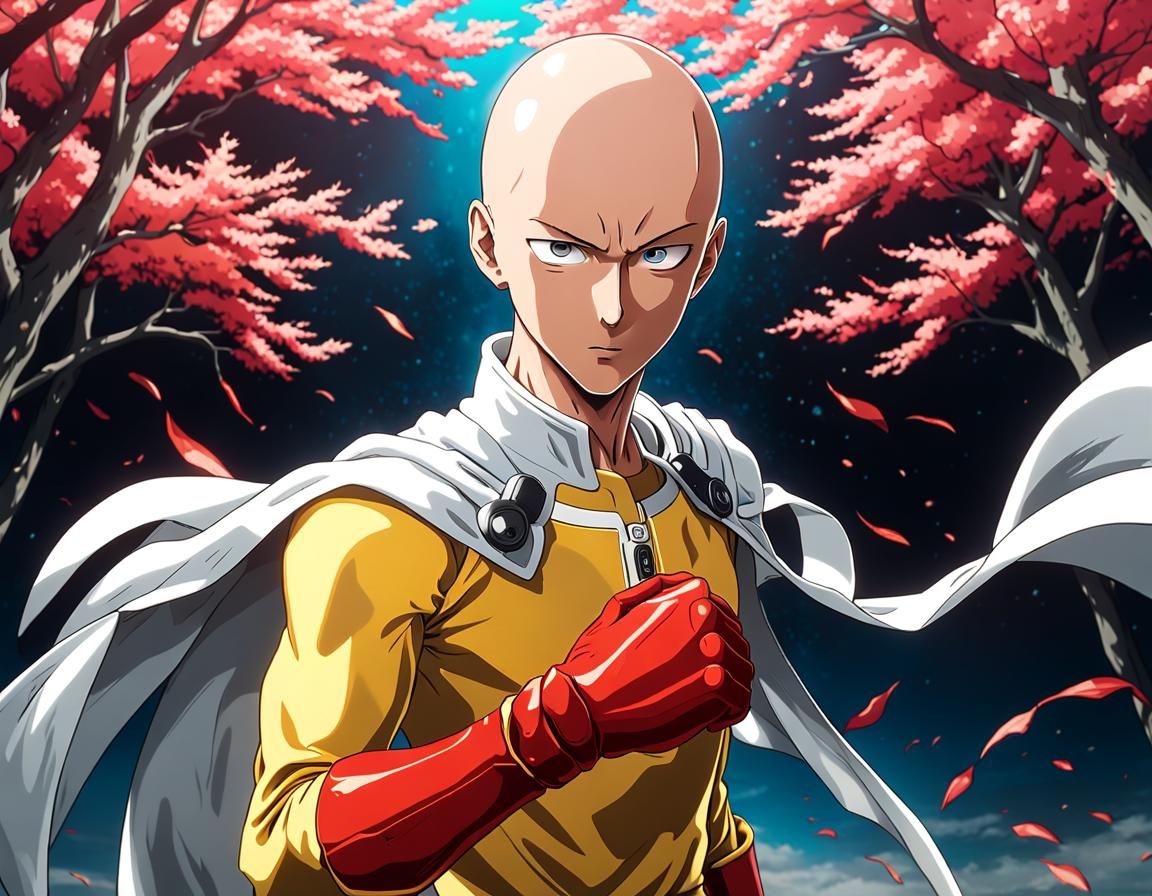 Hyperrealistic Portrait of Saitama from One Punch Man