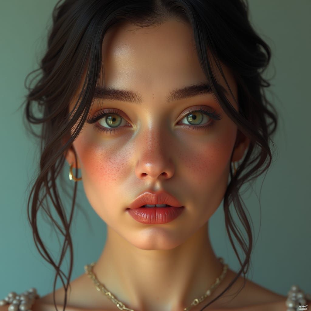 Stunning Portrait of a Woman in Trending Splash Art