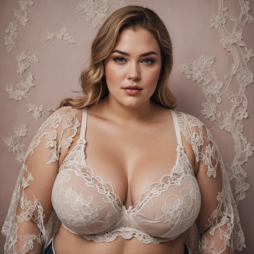Curvy Woman in Lace Bra: Body Positivity