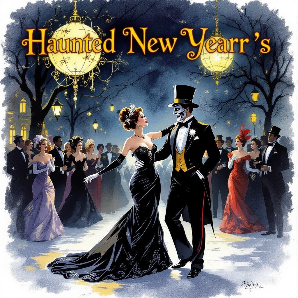 Eerie New Year's Eve Ball Scene