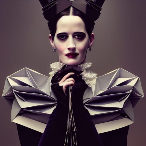 Eva Green Victorian Portrait in Dark Art Style
