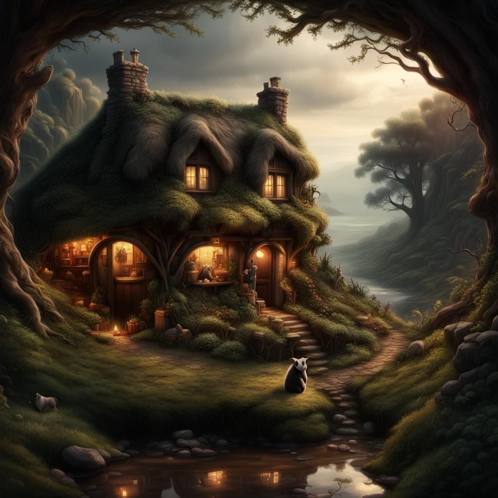Mr. Badger's Cosy Burrow: A Digital Matte Painting