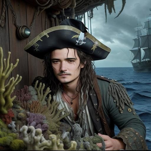 Orlando Bloom as Pirate in Davy Jones' Locker