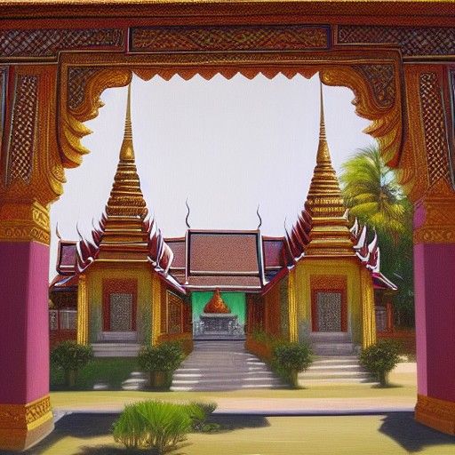 Thai Inner Palace as Oil Painting