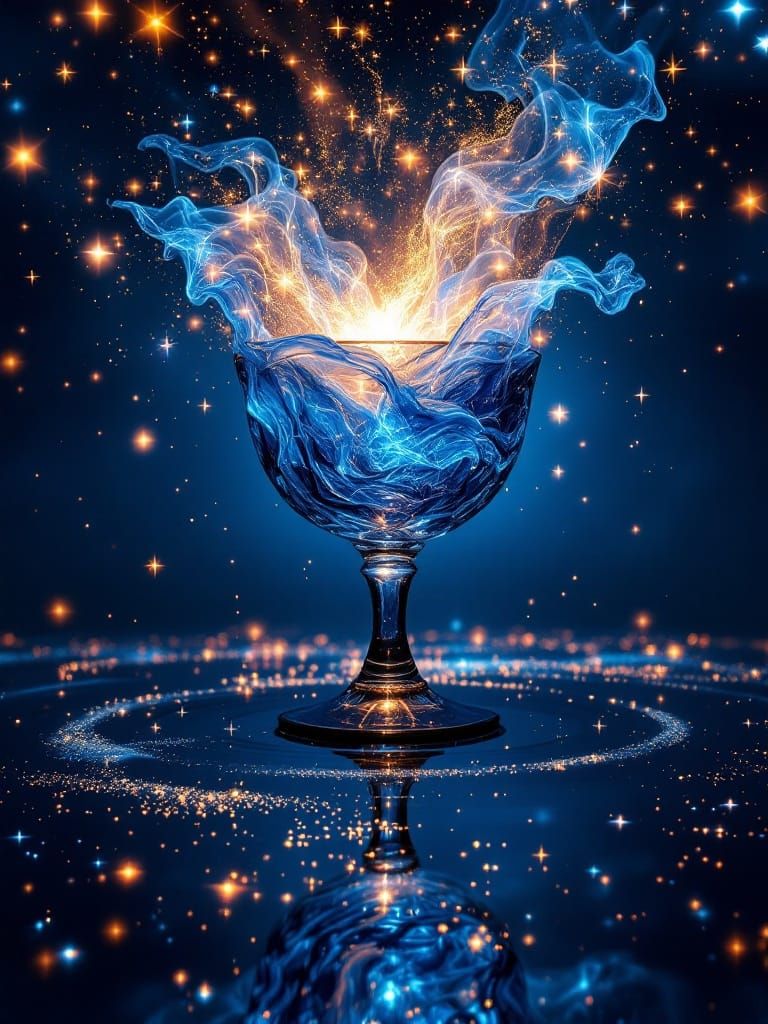 Glowwings Against an Inky-Blue Sky of Liquified Stars