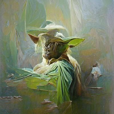 Yoda Portrait in Oil Painting Style