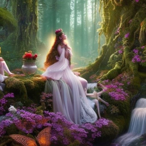 Wood Nymphs in an enchanted forest