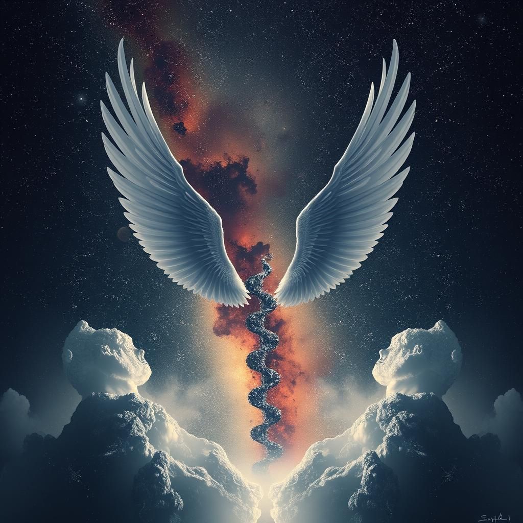 Abstract Nebula Wings Mirage Quantum Equilibrium