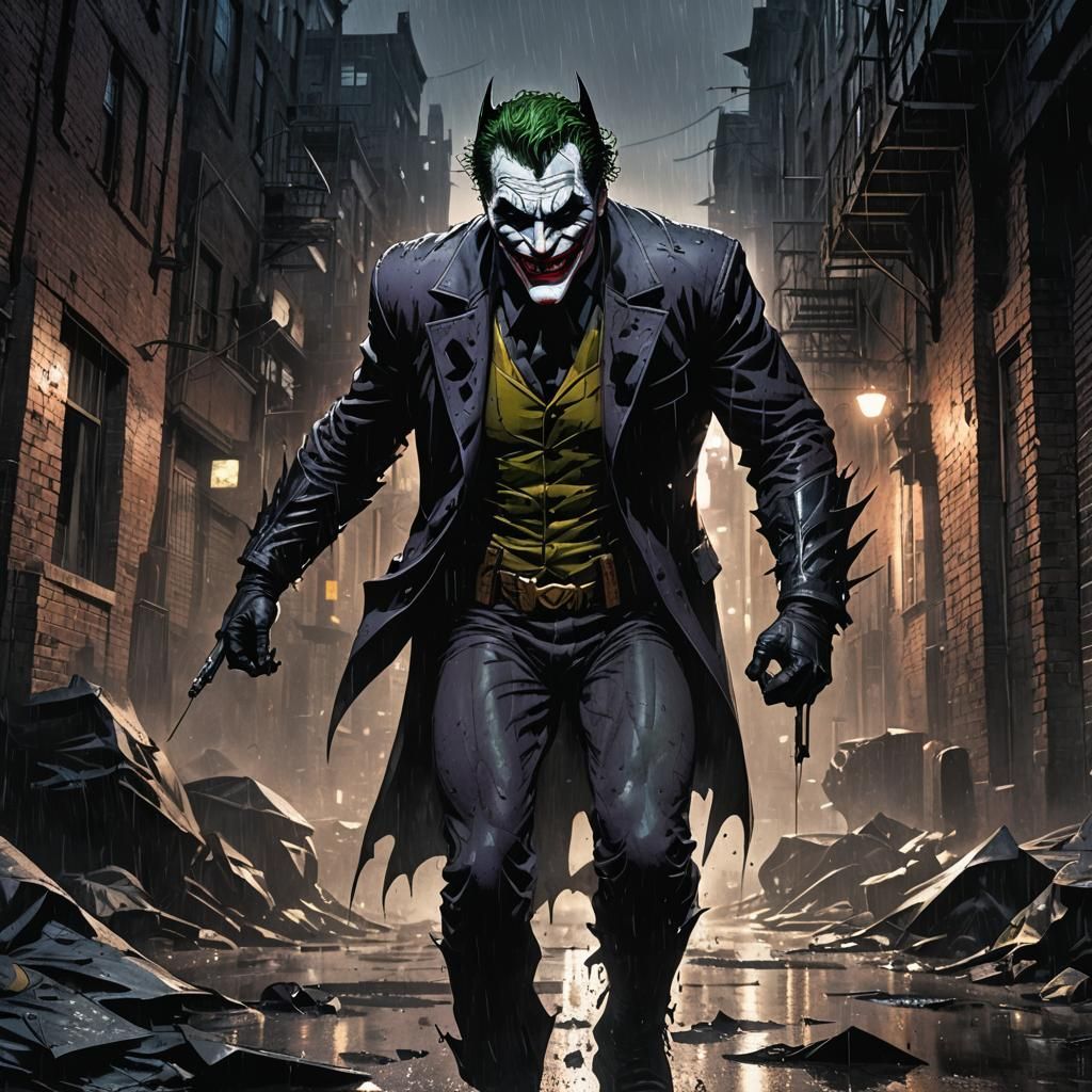 Batman Over Joker: Gritty Comic Book Art