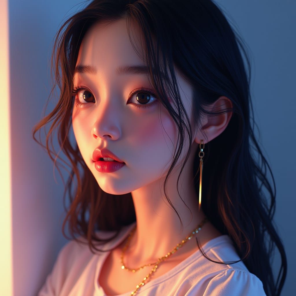 Enchanting Portrait of a Woman with an Enigmatic Smile