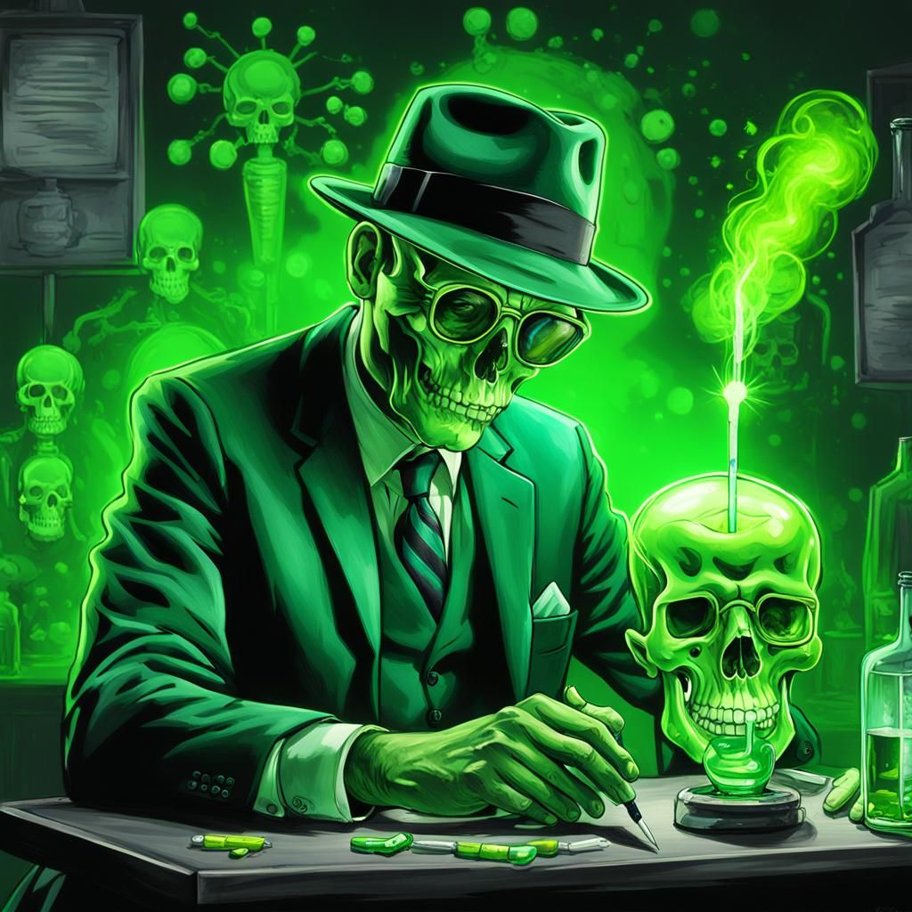 Man Injects Glowing Serum in Hyperrealistic Style