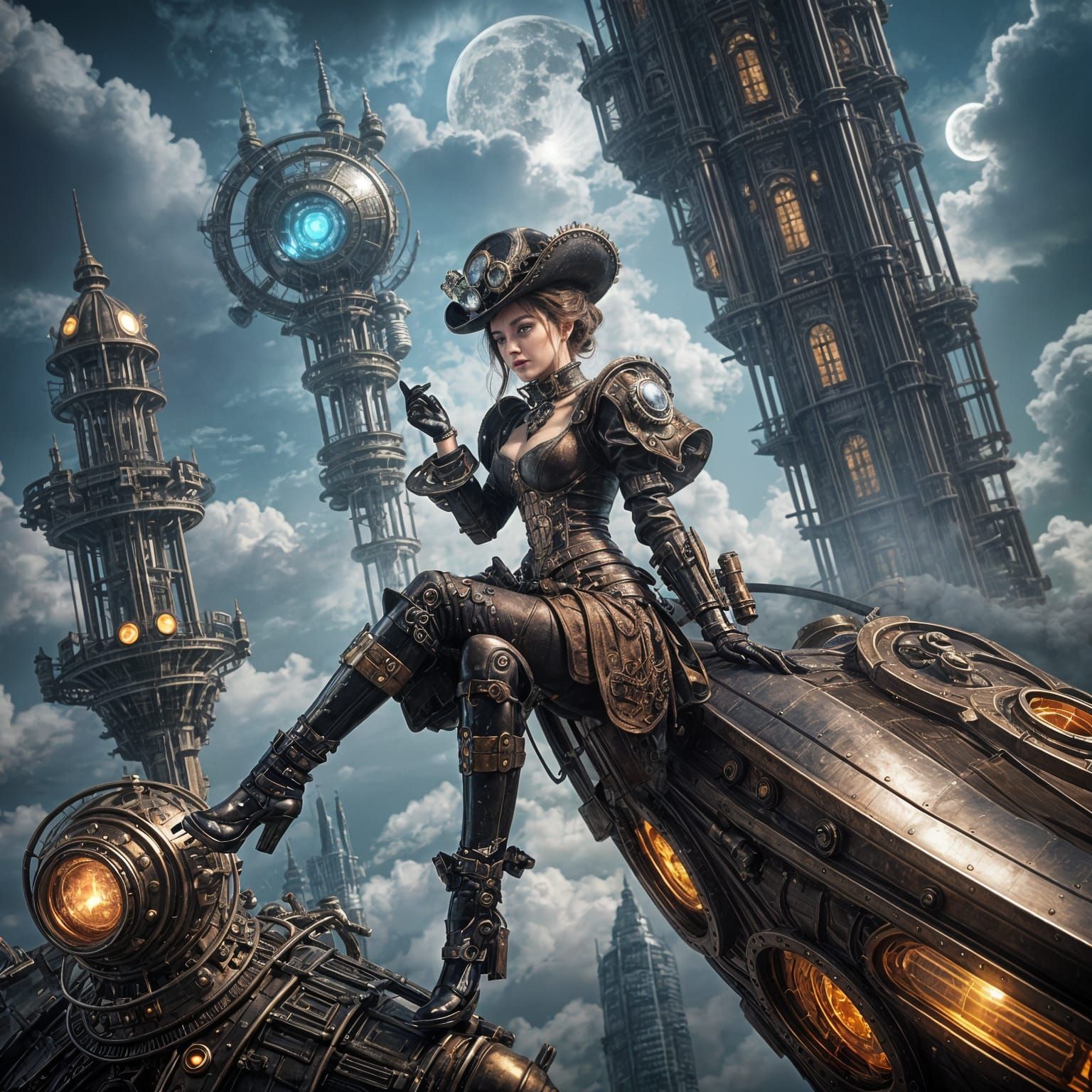 Steampunk Dream: Crystal City in the Clouds