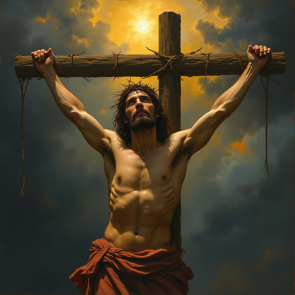 Jesus on the Cross in Baroque Style