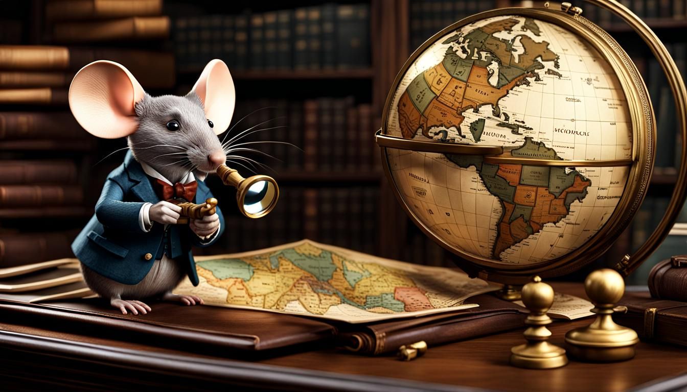 Detective Mouse Portrait in Detailed Digital Painting Style