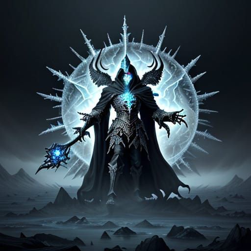 Majestic Undead Sorcerer Commands Frosty Wasteland