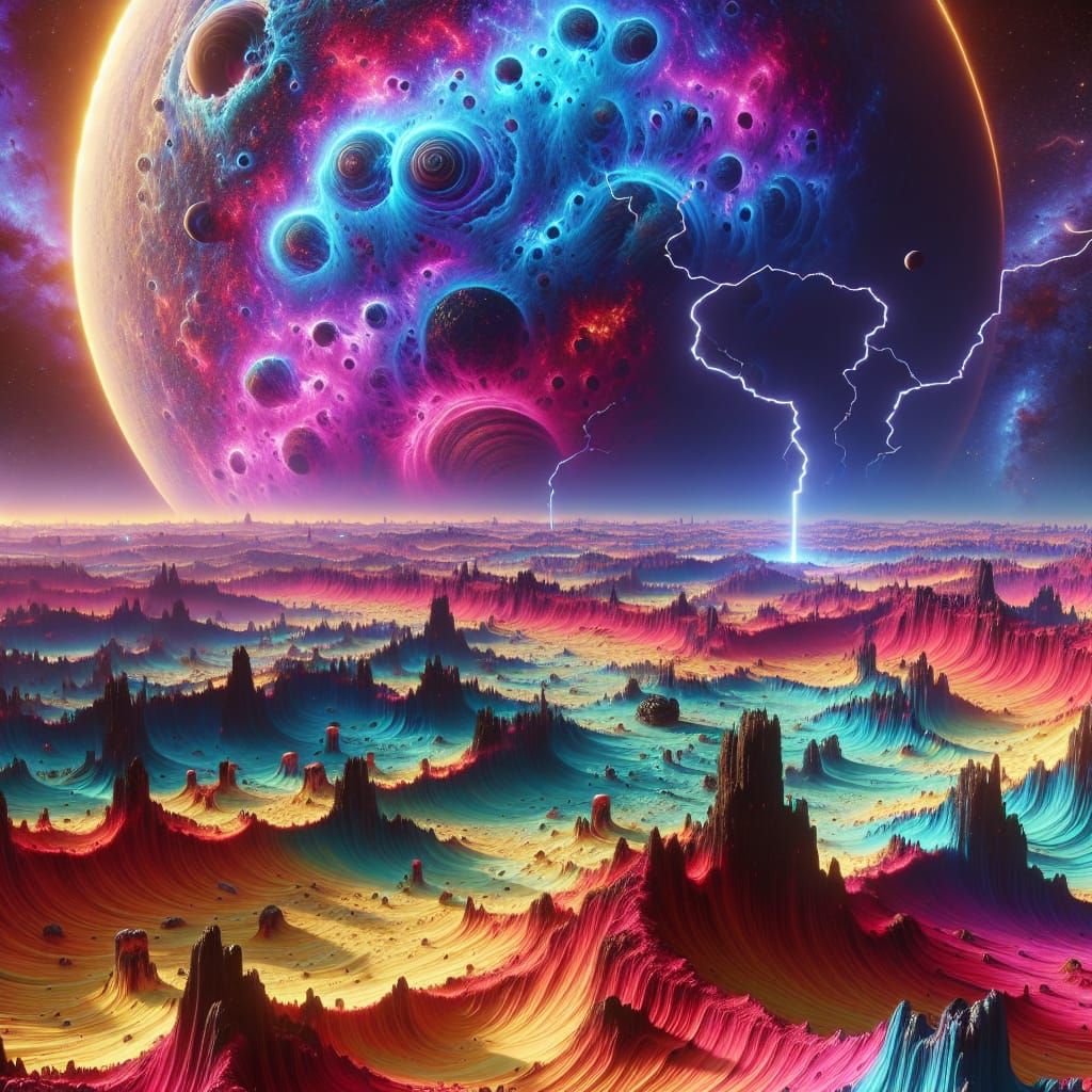 Ethereal Alien Landscape in Vibrant Sci-Fi Colors