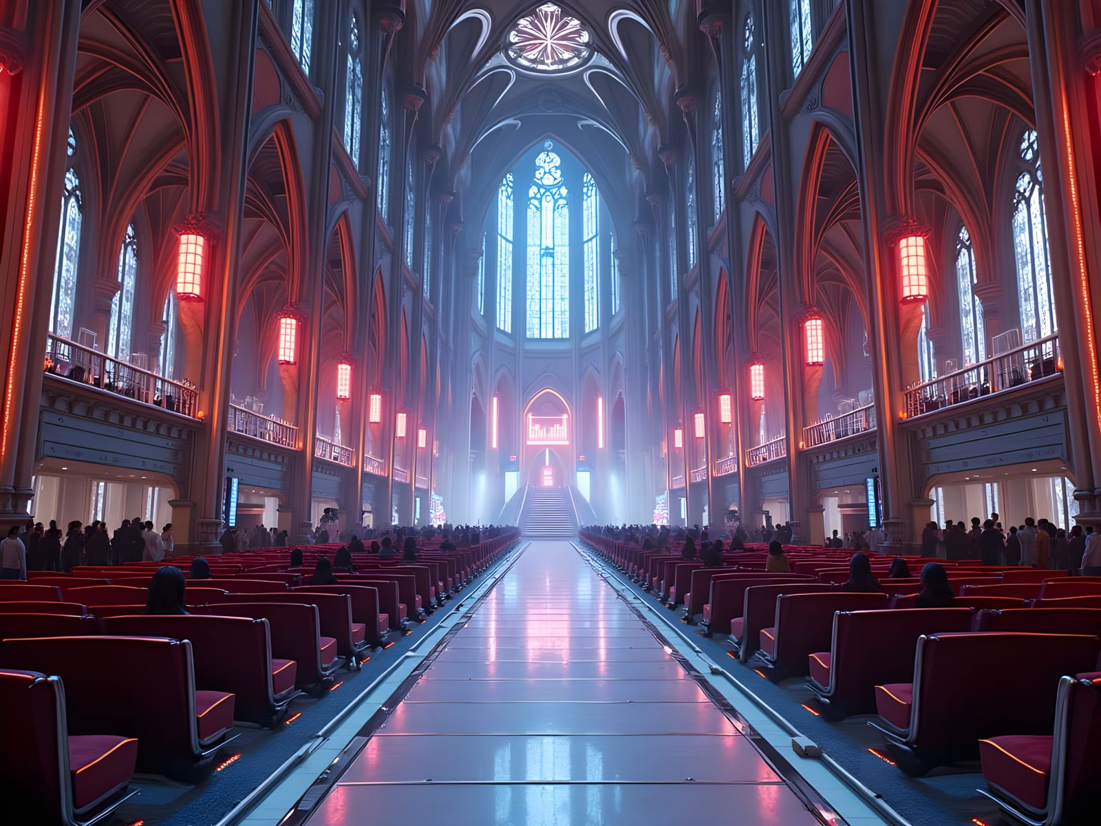 Futuristic Neo-Gothic Cathedral in 2050
