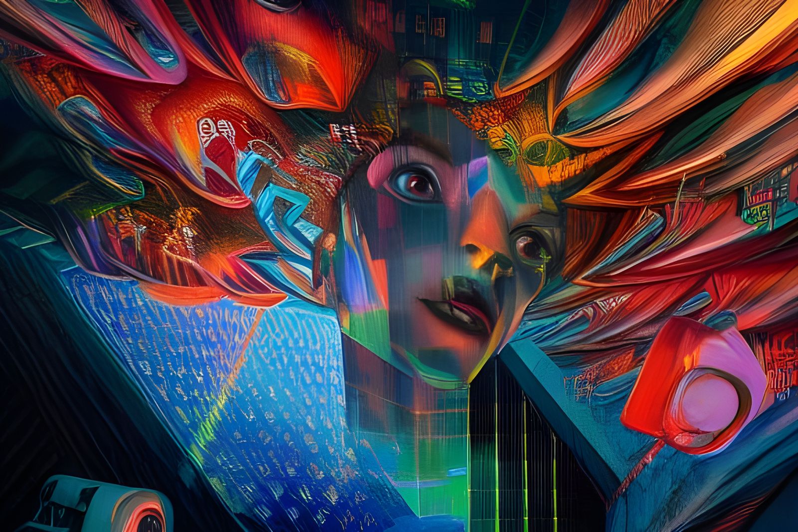 Videodrome Kaleidoscope in Low Poly Style