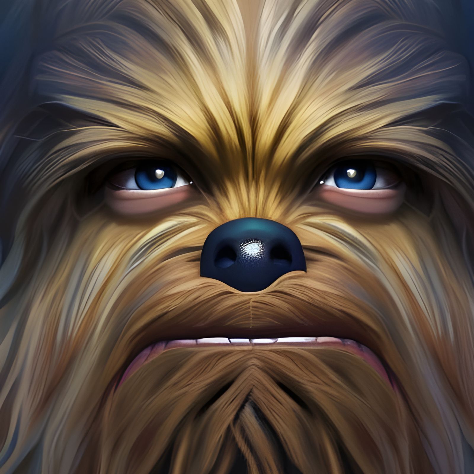 Hyperrealistic Chewbacca Celebrates New Year's Eve