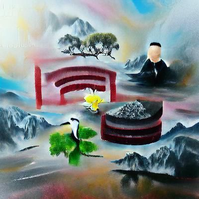 Daoism Art: Tranquil Landscape Painting