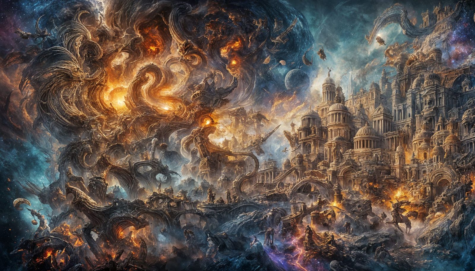 Epic Dissolved Roman Empire Galaxy Landscape