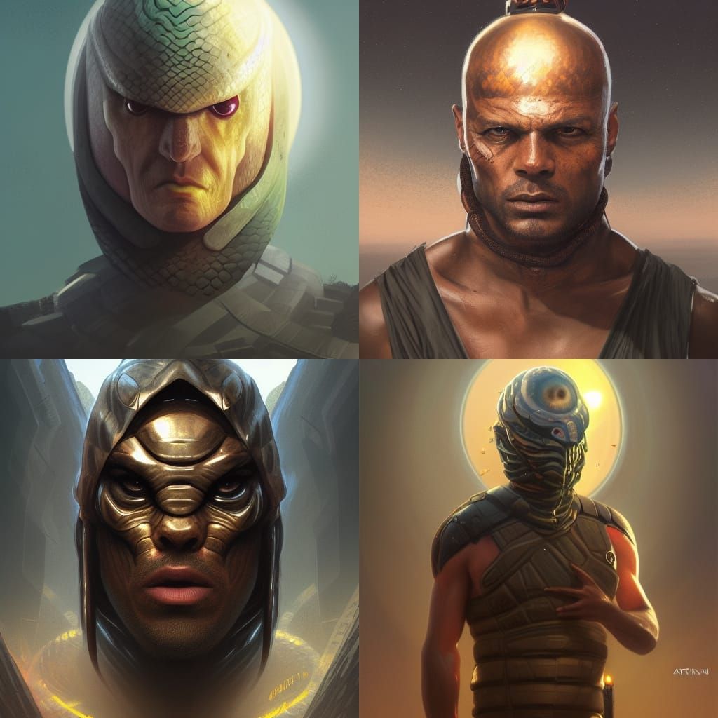 Reptilian Being in Solar Punk Underground Paradise