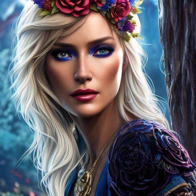 Sugar Skull Goddess in Aztec Jungle Temple