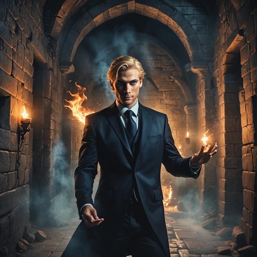 Ominous Man in Dungeon: Dark Fantasy Portrait