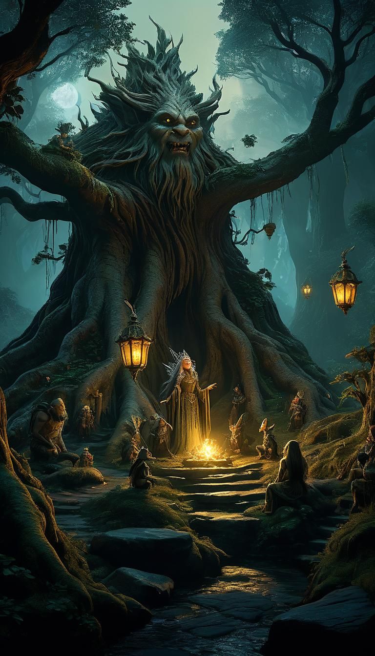 Fairy Queen's Court: A Whimsical Fantasy Scene