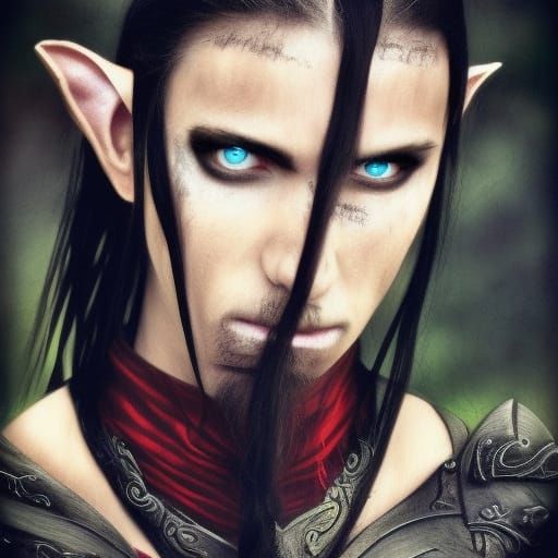 Dark Fantasy Elf Pirate with Parrot