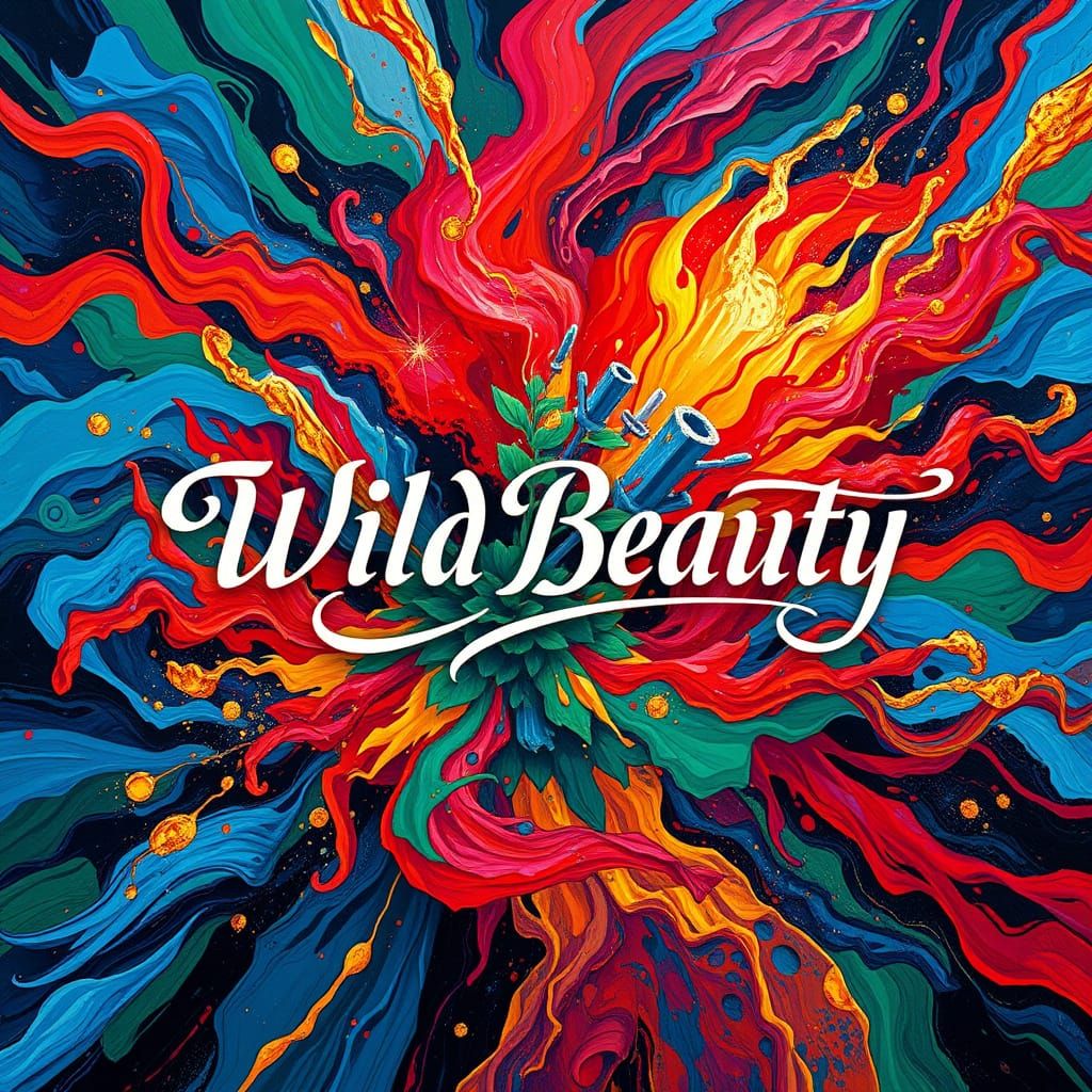 Vibrant Explosion of Colors with Flowing Brushstrokes