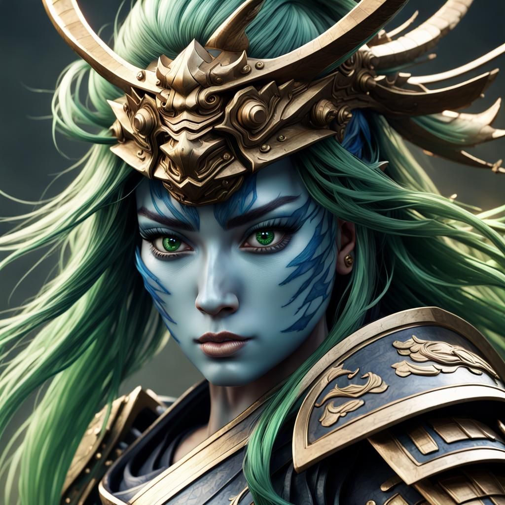 Female Triton Samurai in Shogun Armor