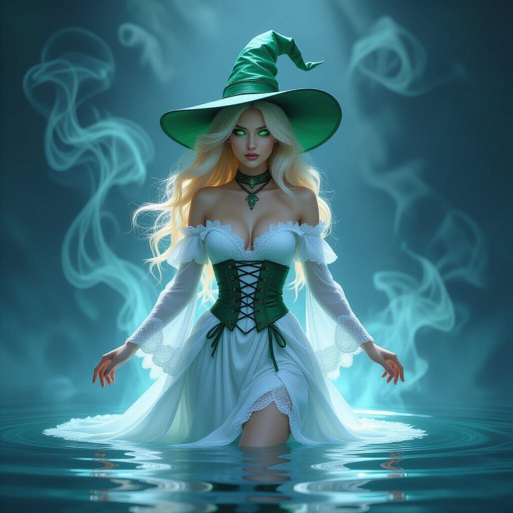 Bioluminescent Witch in Abstract 3D Render