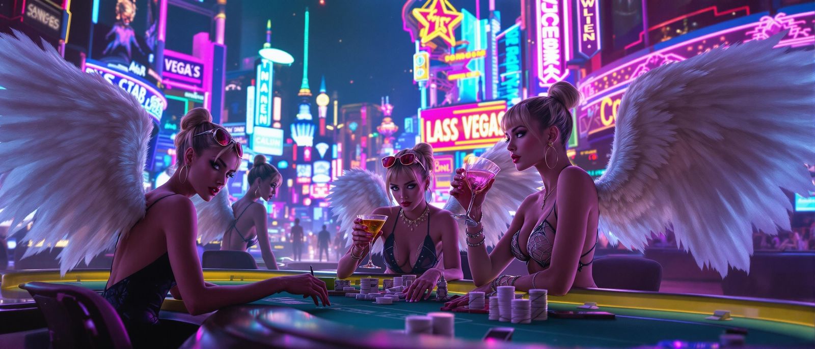 Angels Party on the Las Vegas Strip