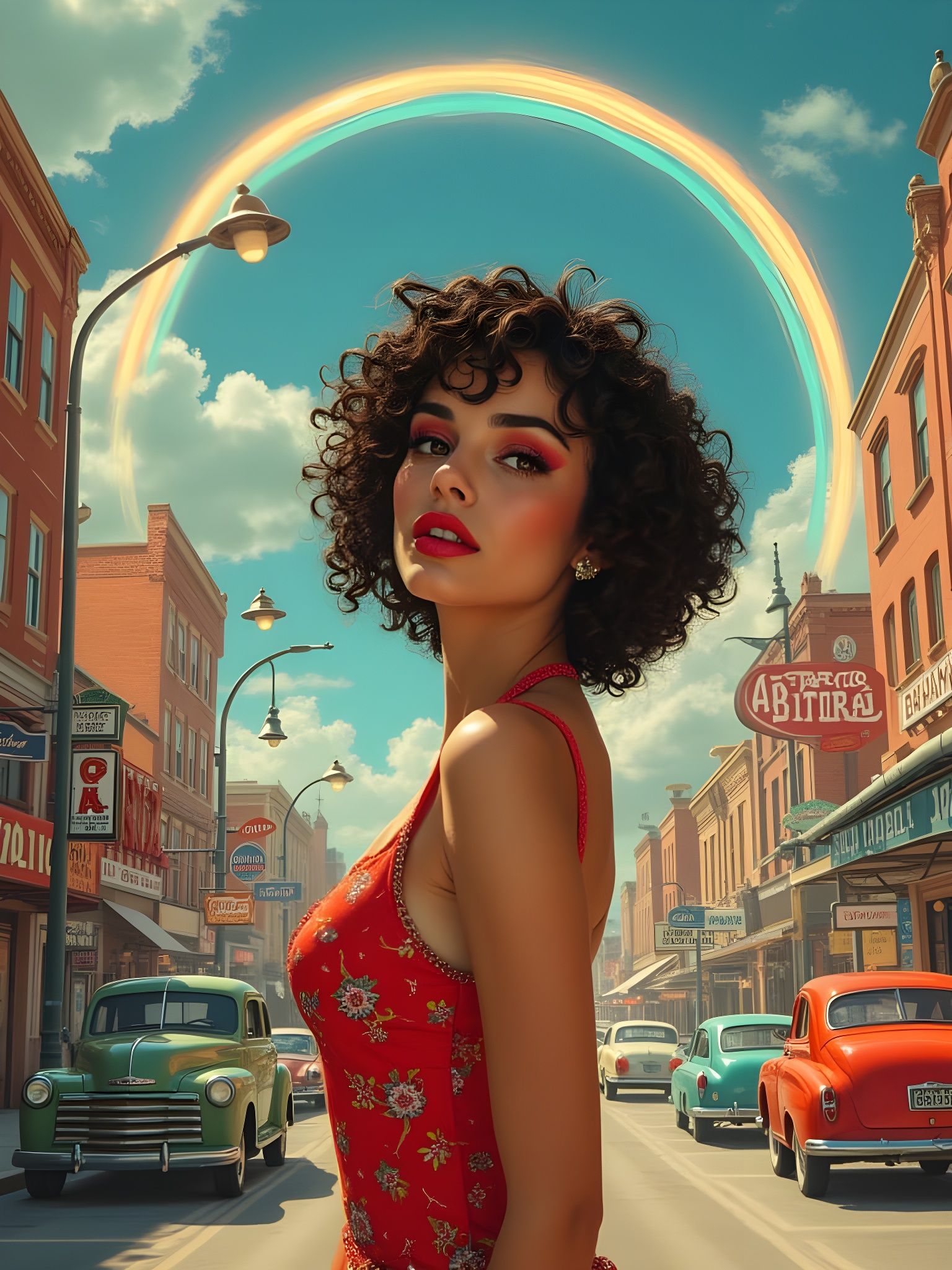 Retro Futuristic City Portal