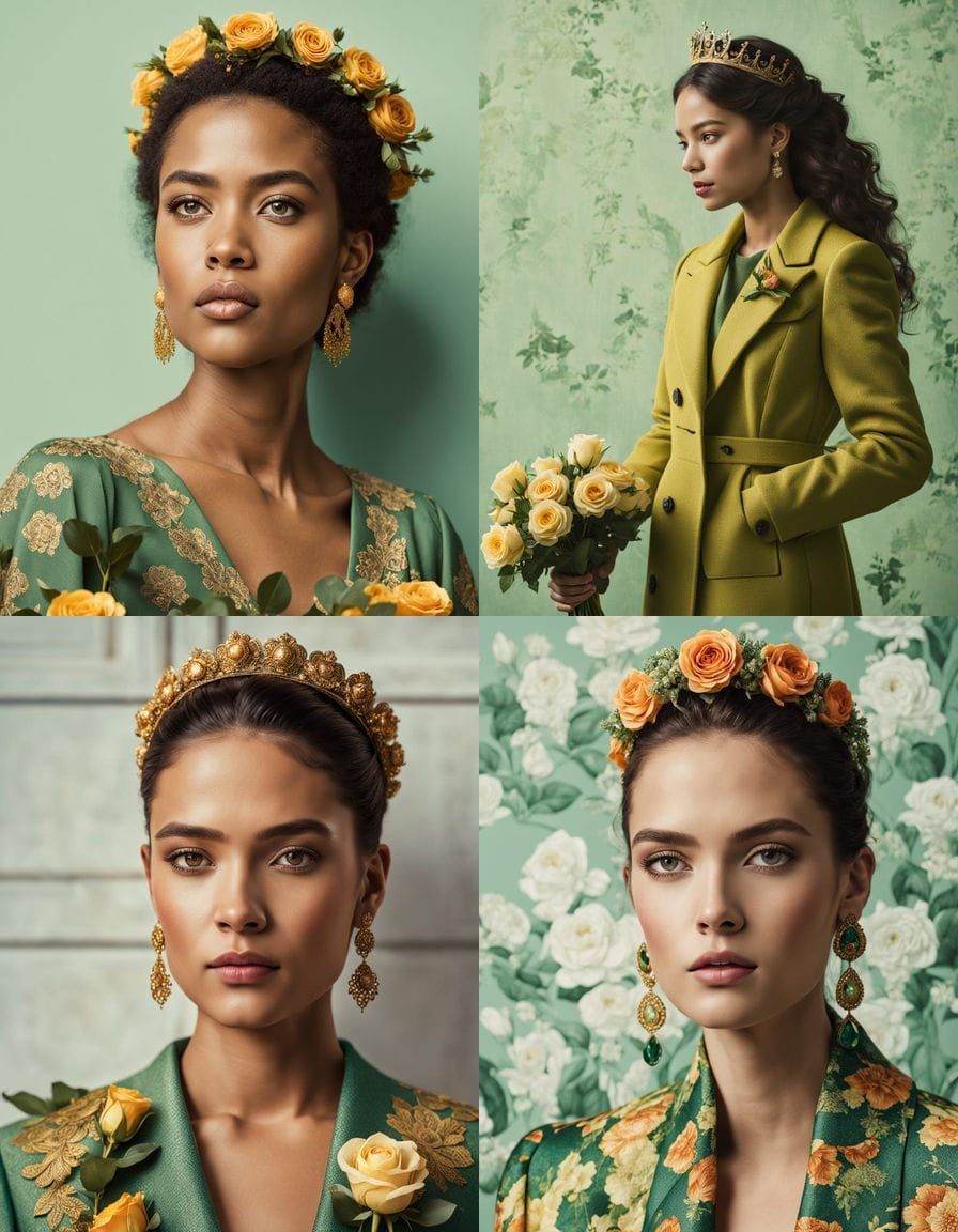 Floral Queen in Haute Couture Fashion