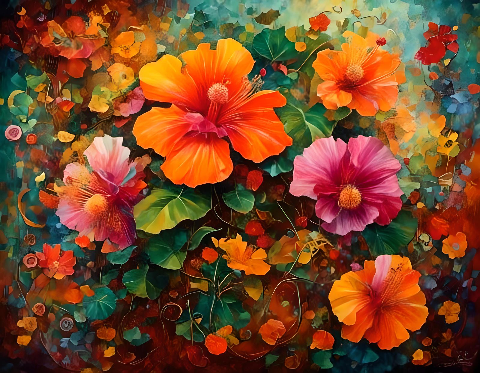 Hibiscus and Rambutan in Funky 70s Style