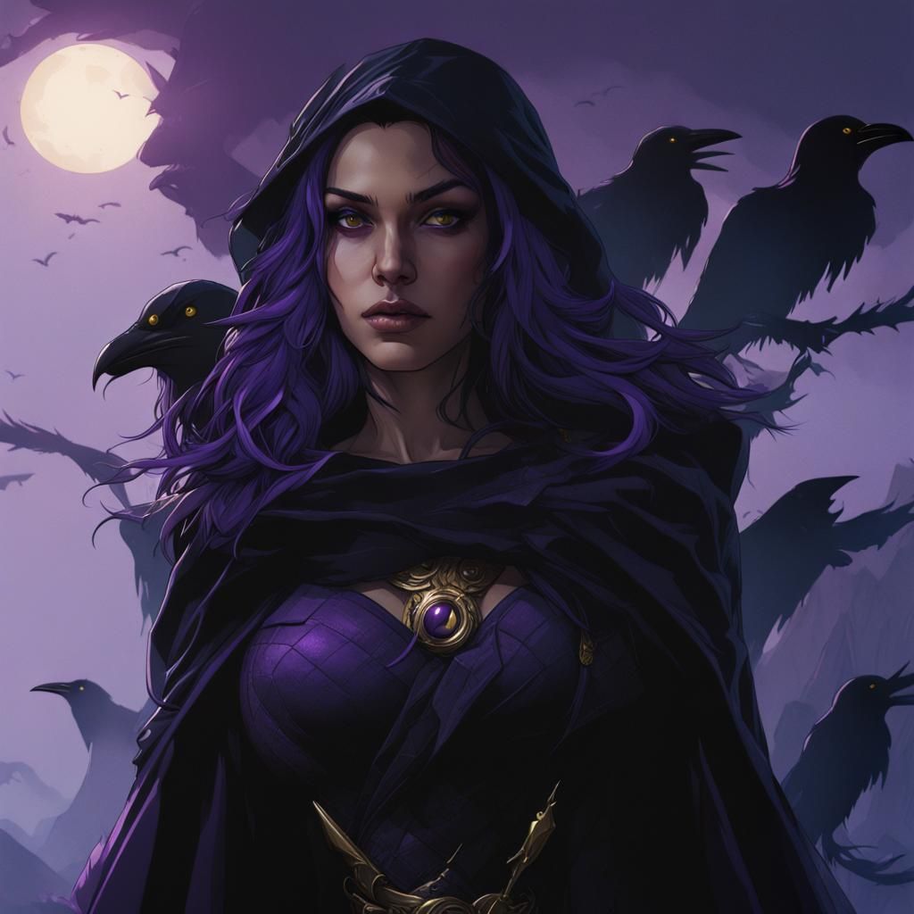Intricate Raven Artwork in Dark Fantasy Style