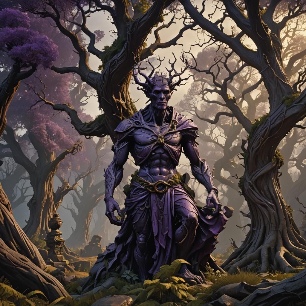 Sinister Forest Warden in Dark Fantasy Style