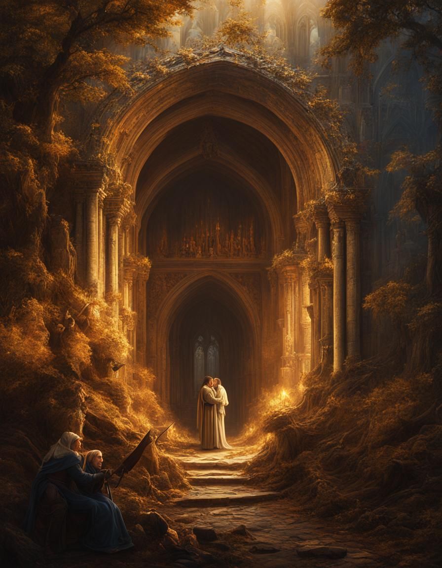 Medieval Fantasy Portrait in Detailed Matte Painting