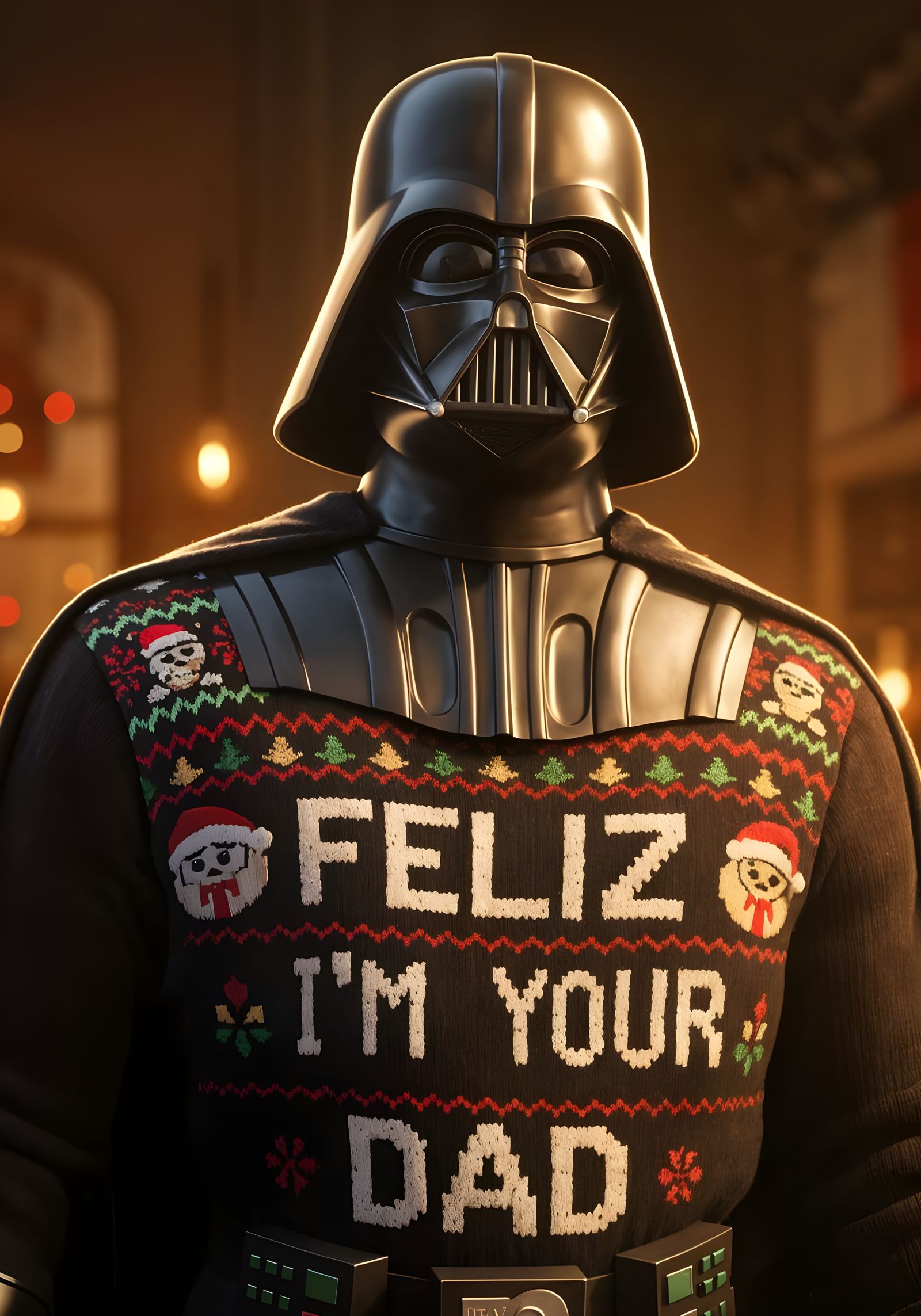Darth Vader in Ugly Christmas Sweater