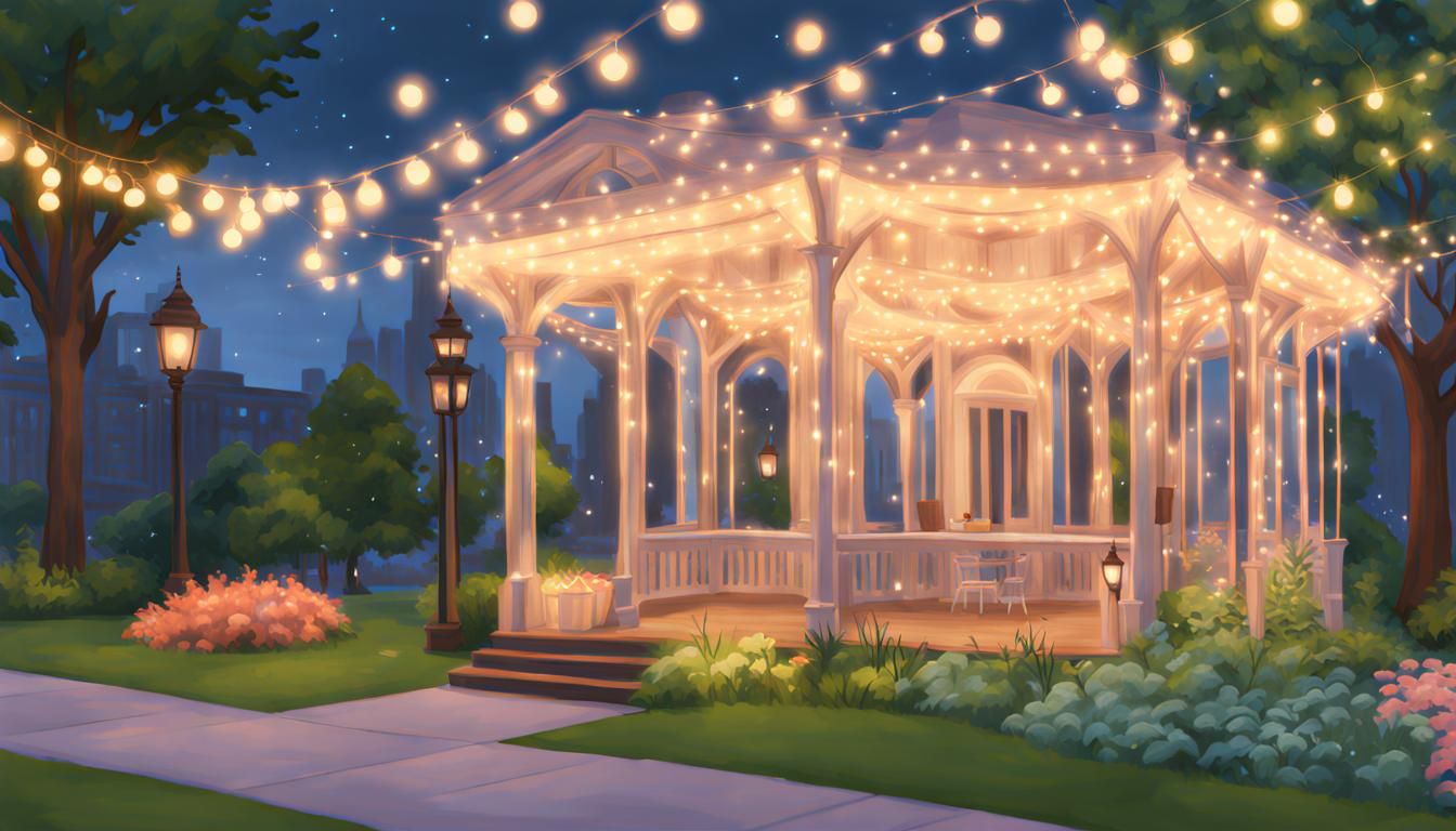 Sims 4 Nighttime Manhattan Park Fairy Lights