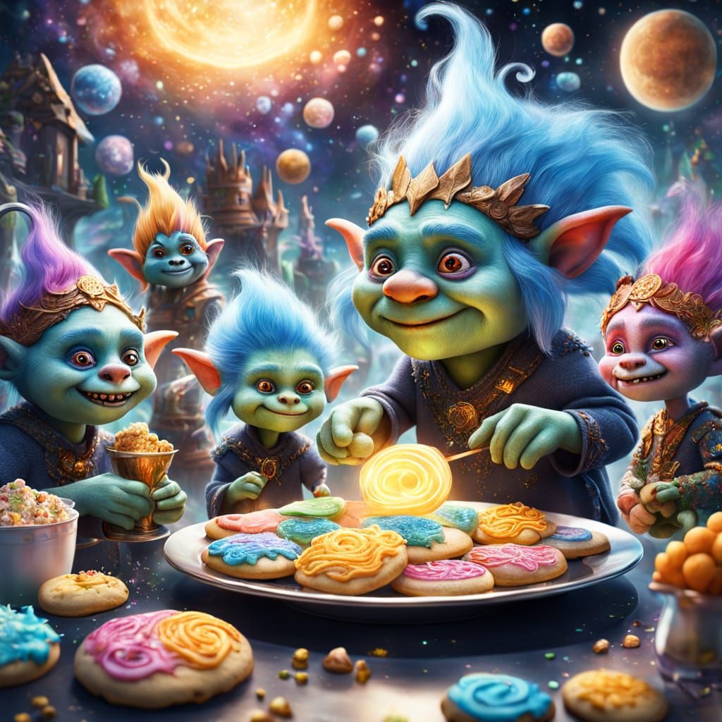 Mythical Creatures Bake Sugar Cookies in Enchanted Kitchen