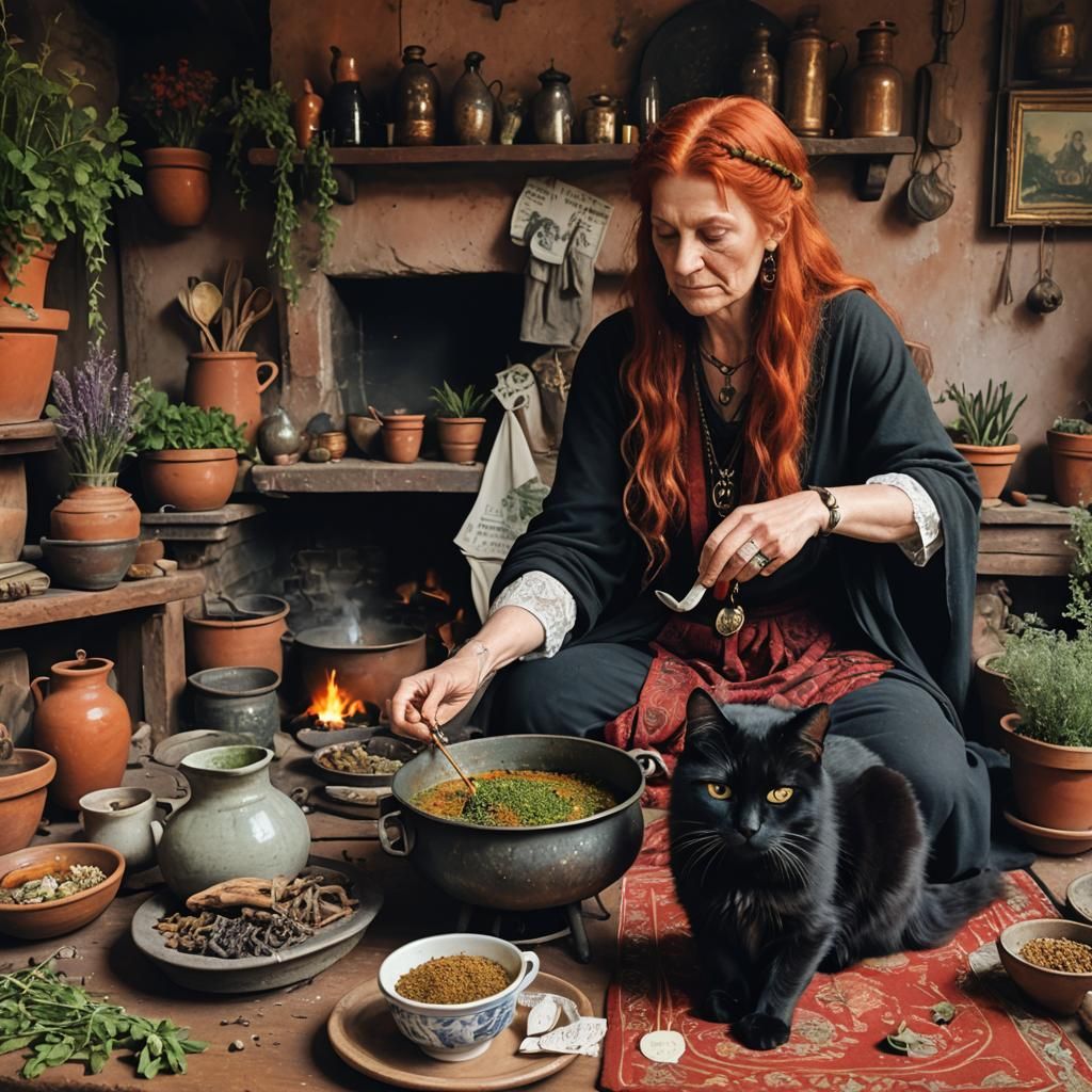 White Witch Reading Tarot Cards in Rome