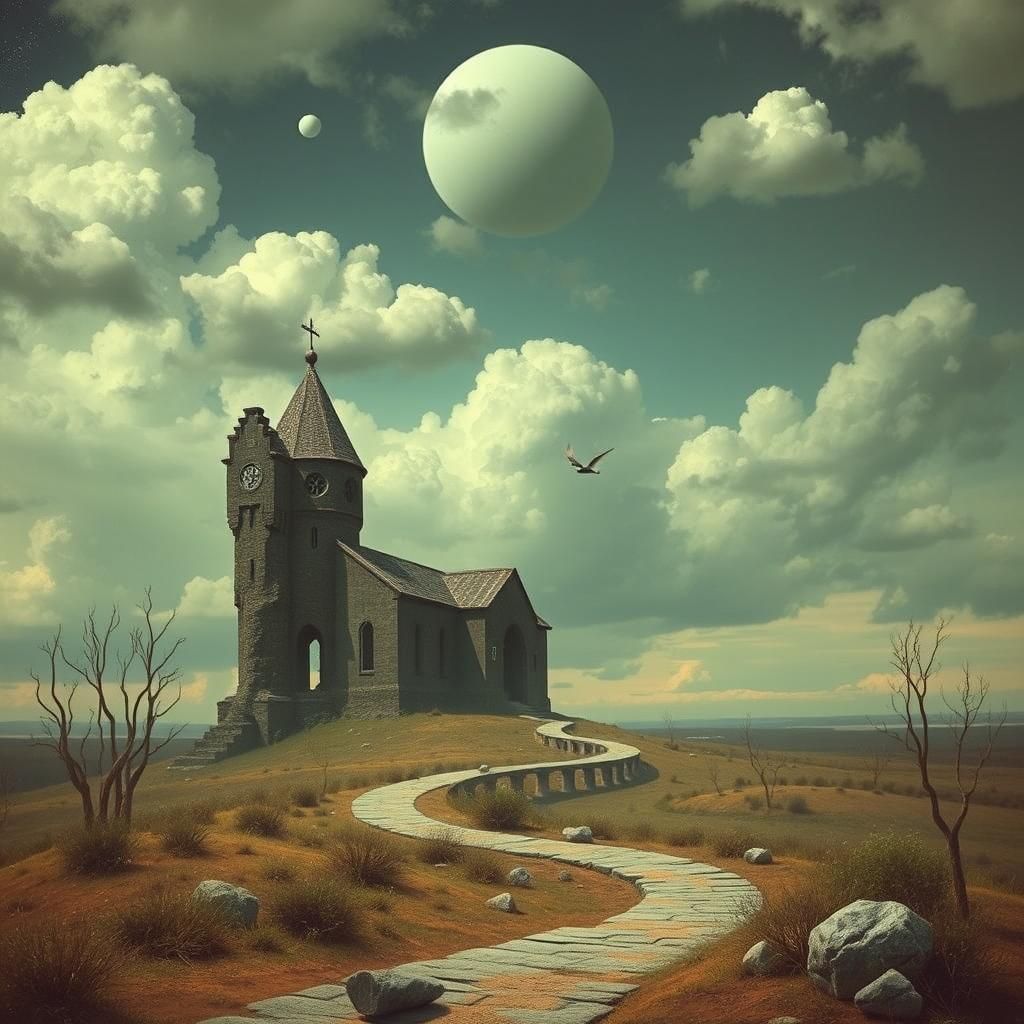 Classic Surreal Dreamscape: An Uncanny Vision